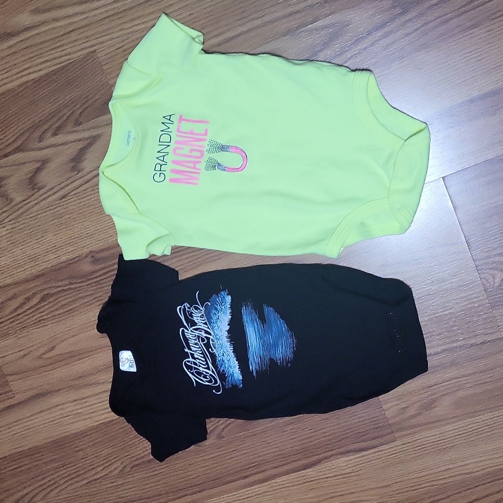 2 baby girl 6M onesies lot black Parkway Drive band merchandise onesie Carter's